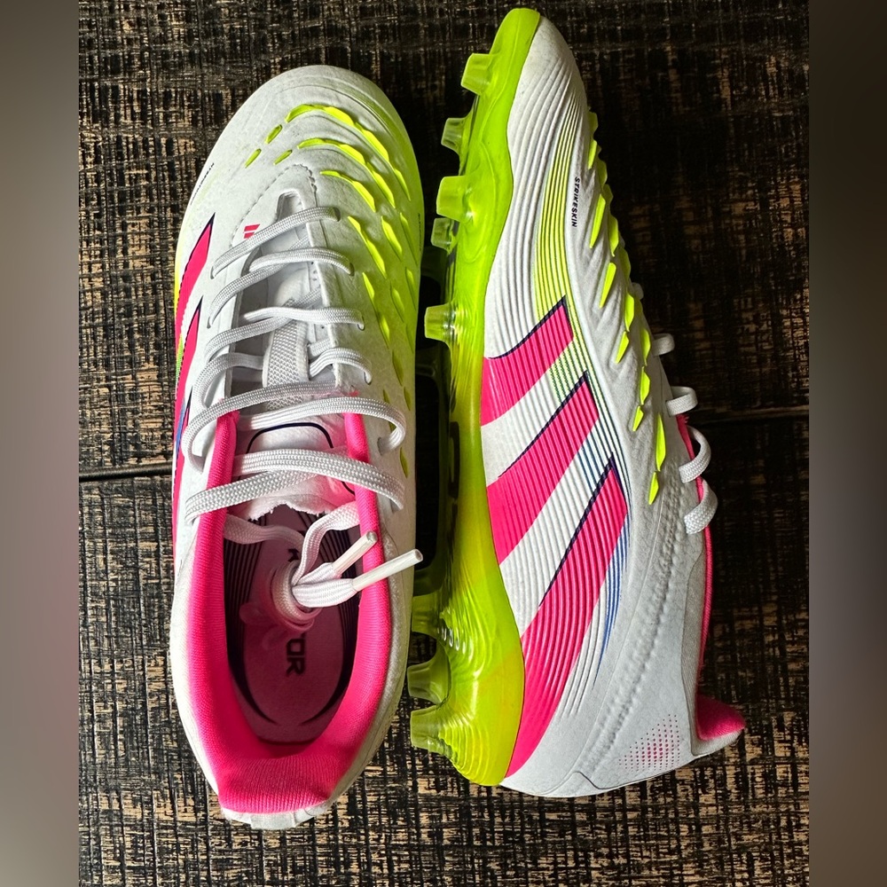 Adidas Predator Elite FG J (White/Lucid Pink/Lucid Lemon